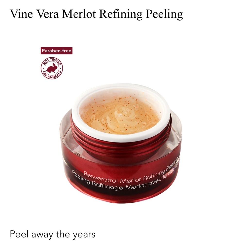 Vina•Vera brand, new in box, world renowned Resveratrol Merlot Refining Peeling